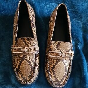 ASOS Brown Snake Print Loafers